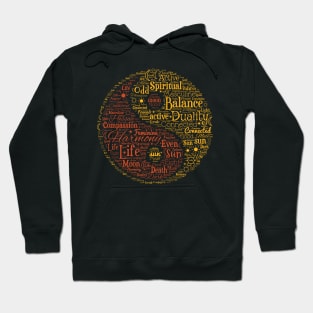 Spiritual Yin Yang Symbol Word Design Hoodie